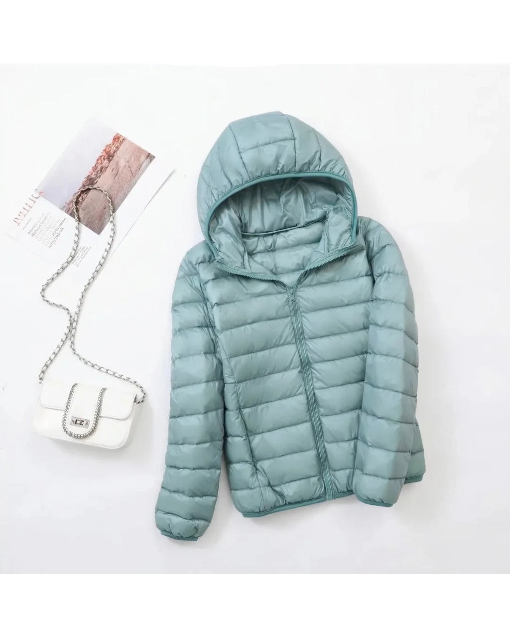 CT|Damen Leichte Wendbare Winddichte Daunenjacke mit Kapuze