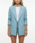 CT|Damen Longline Zweireihiger Blazer