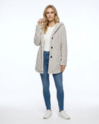 CT|Damen Cardigan mit Kapuze und Struktur