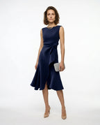 CT|Drapiertes Asymmetrisches Midikleid für Damen