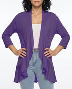 CT|Damen Strickjacke mit Kurzarm und Drapierter Front