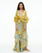 CT|Florales Wickel-Maxi-Kleid mit Rüschen