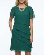 CT|Plissiertes Sommer-Chiffonkleid für Damen