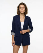 CT|Einreihiger Blazer mit Hochgekrempelten Ärmeln für Damen