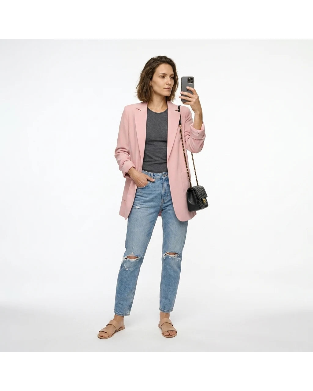 CT|Damen Langer Modischer Regulärer Blazer