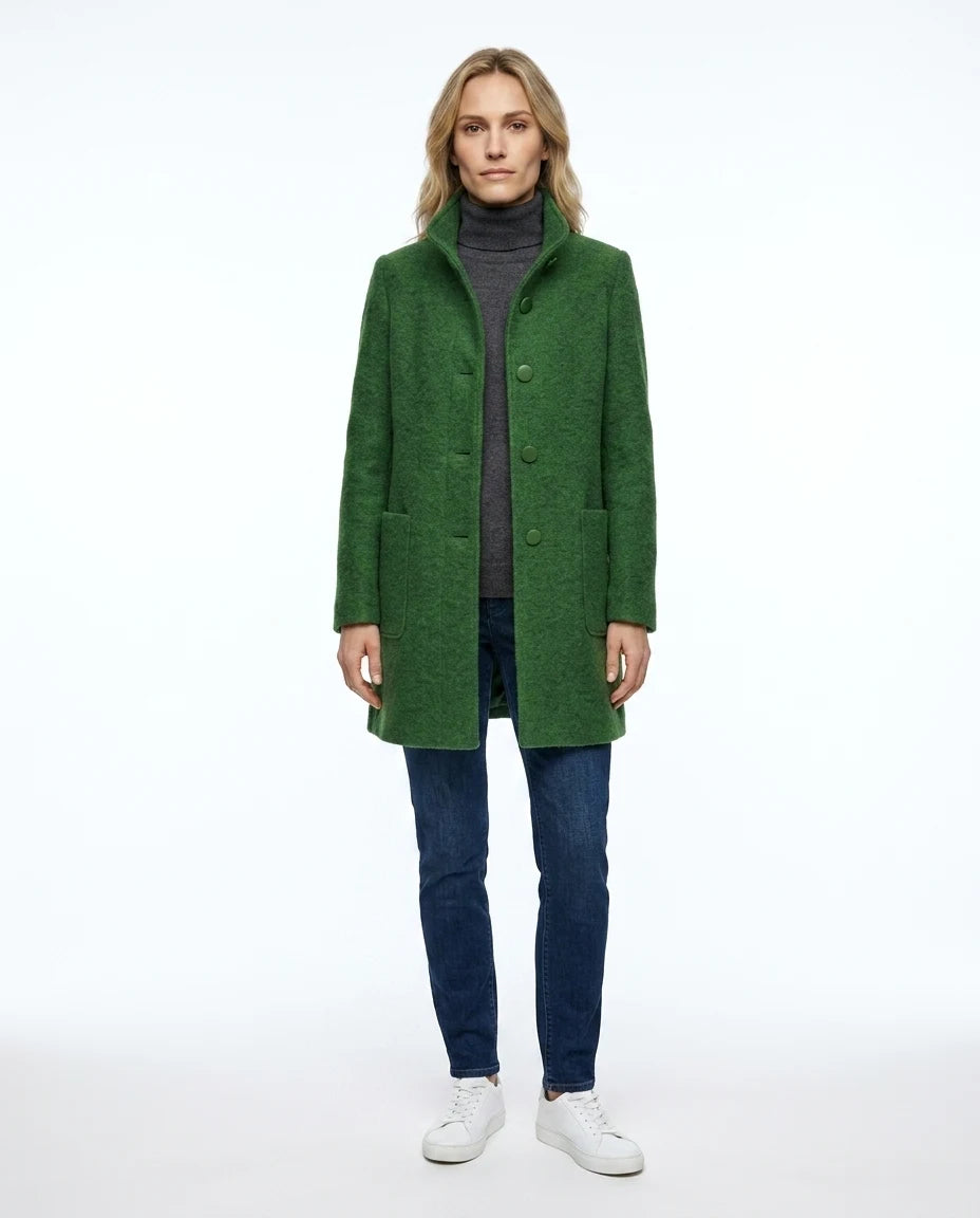 CT|Damen Eleganter Winter Wollmantel mit Knopfverschluss