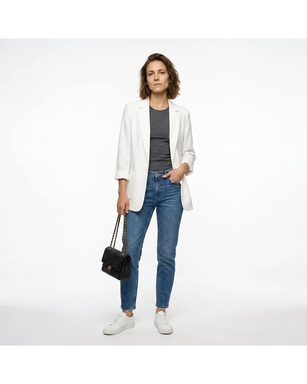 CT|Damen Langer Modischer Regulärer Blazer