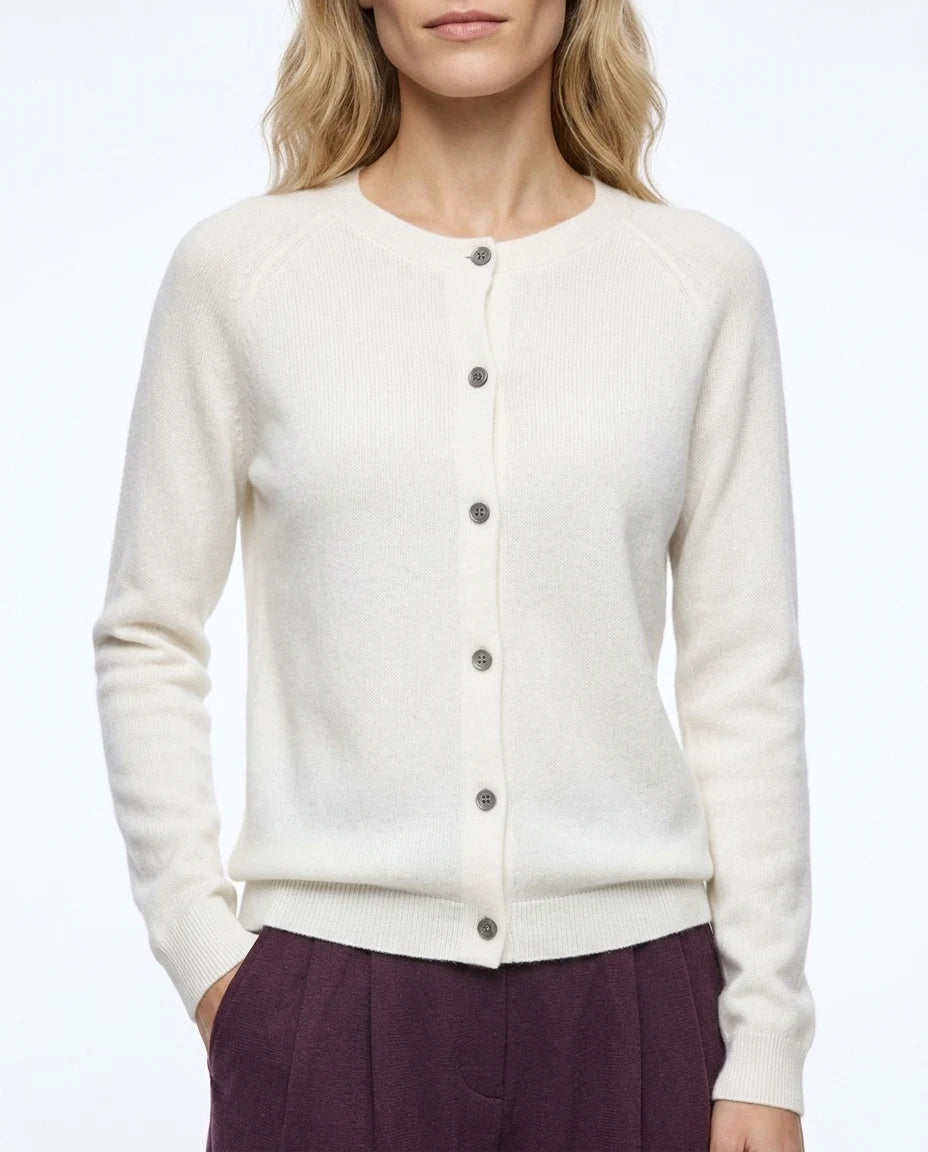 CT|Damen Kaschmirstrickjacke mit Eleganter Knopfleiste