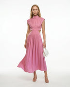 CT|Damen Elegantes Sommerkleid mit Hohem Ausschnitt