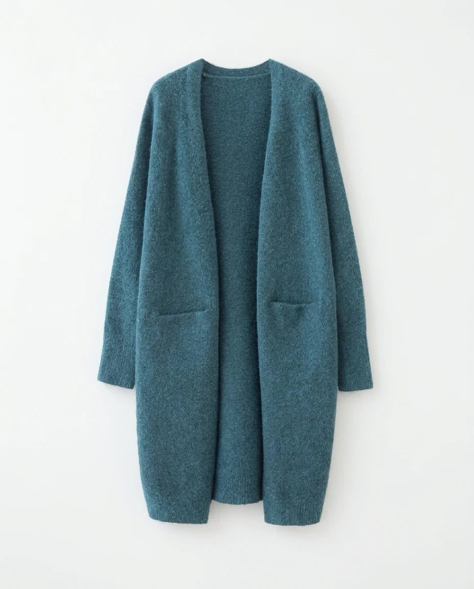 CT|Damen Strickjacke mit offenem Design und langer Passform