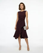 CT|Drapiertes Asymmetrisches Midikleid für Damen