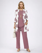 CT|Damen Dreiteiliges Set mit Strickjacke