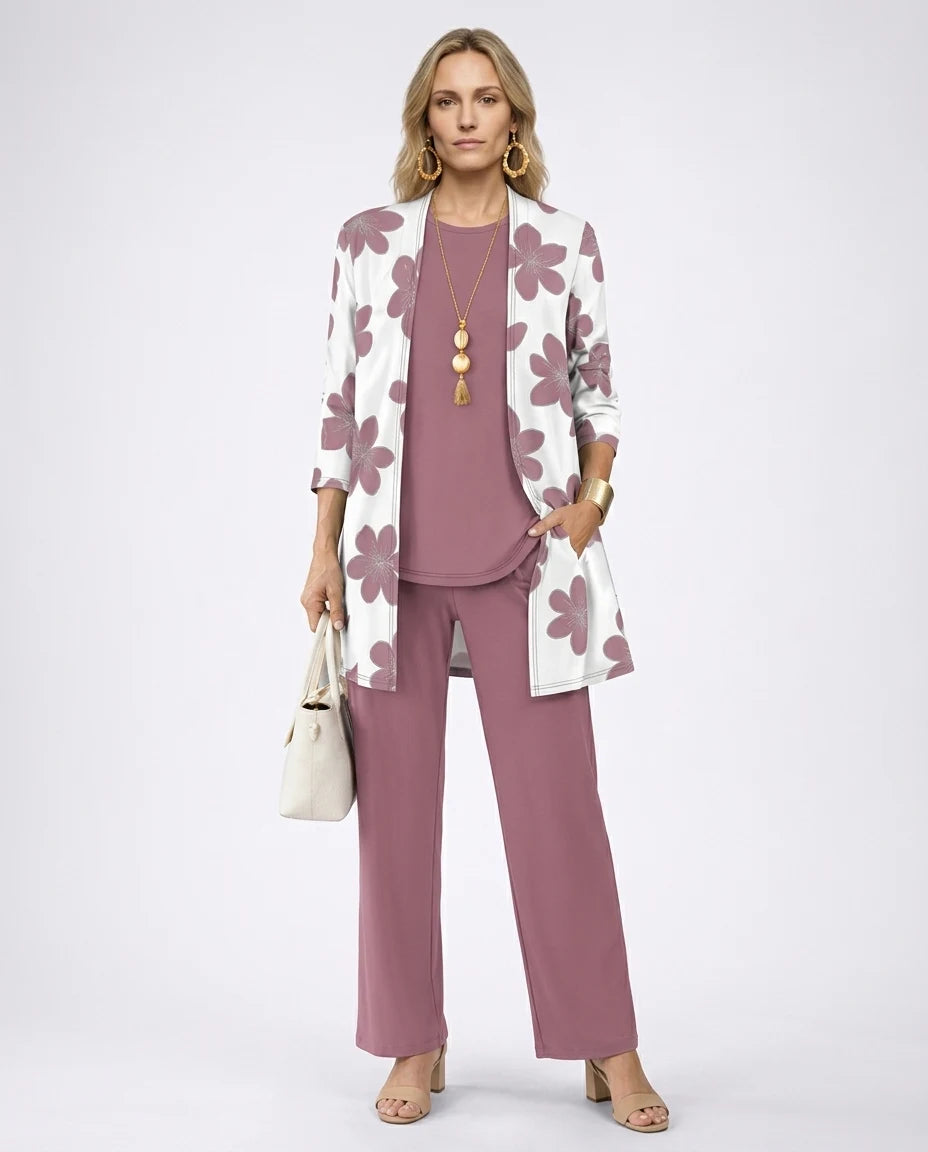 CT|Damen Dreiteiliges Set mit Strickjacke