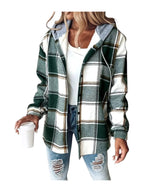 Linnea | Damen Hoodie Jacke mit Karo-Design