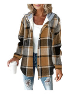 Linnea | Damen Hoodie Jacke mit Karo-Design